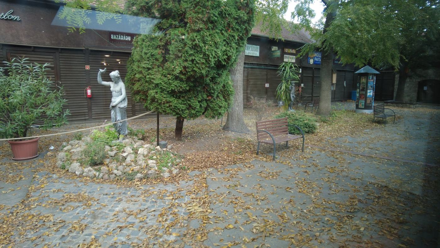Udvar őszi lombbal